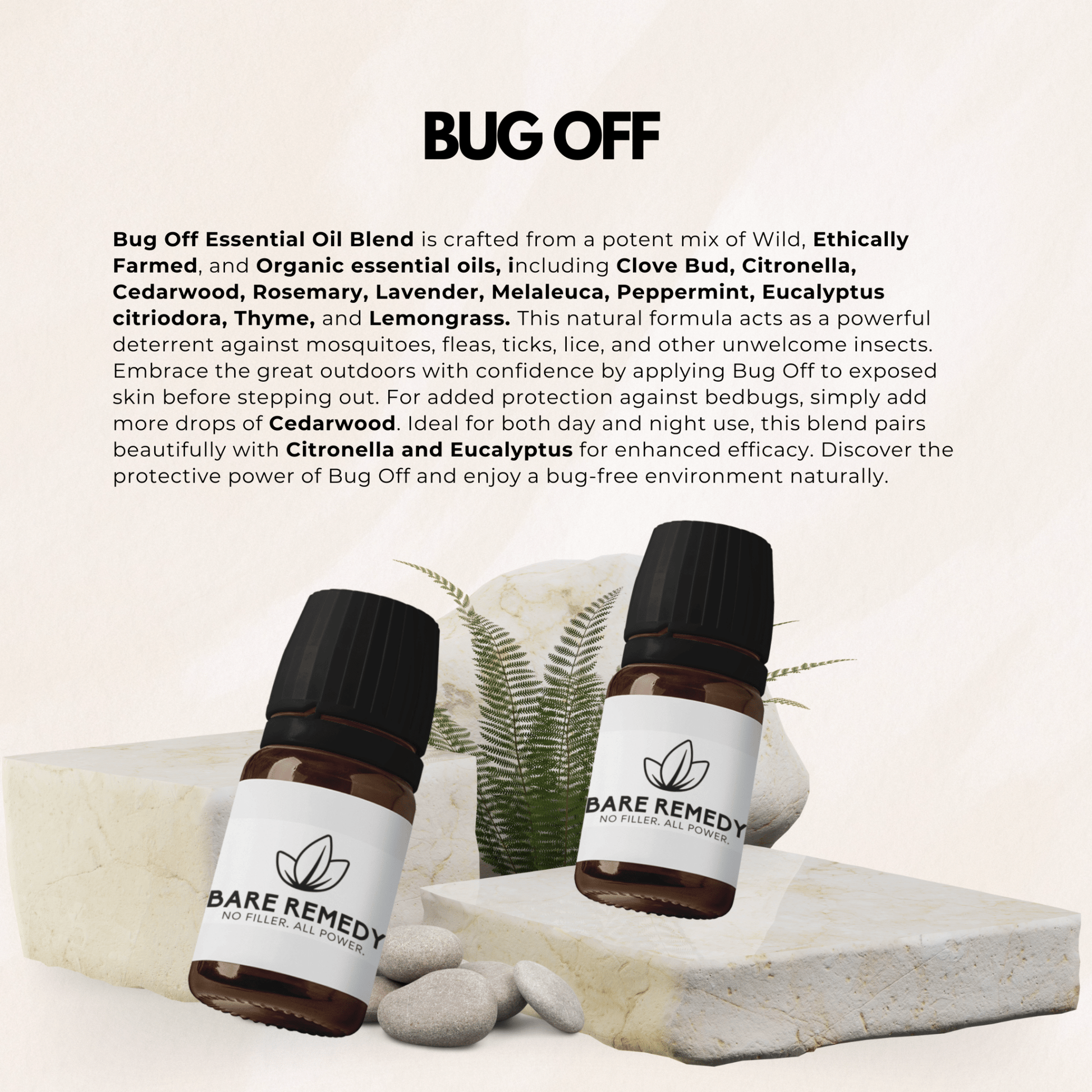 Bug Off Essential Oil Blend: Natural Protection with a Refreshing Scent - BareRemedy