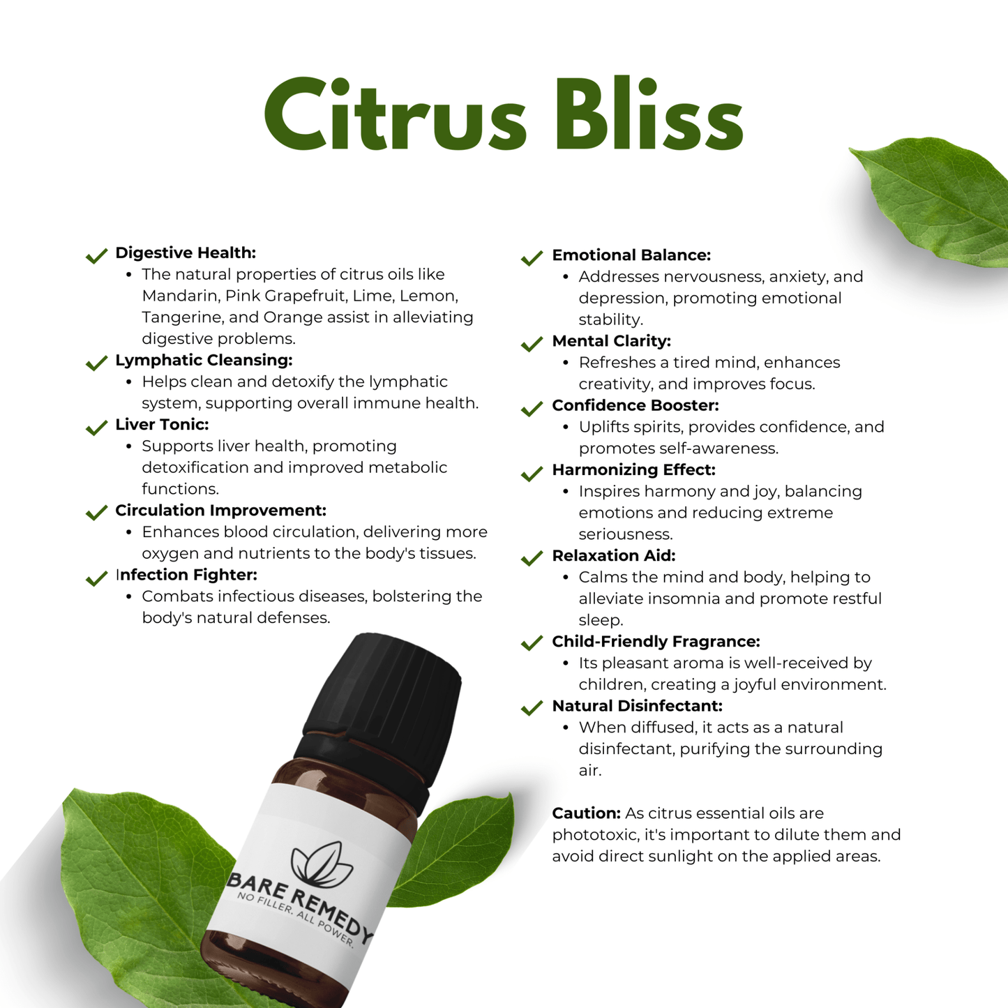 Citrus Bliss Essential Oil Blend: Energize, Uplift, and Restore Joy - BareRemedy