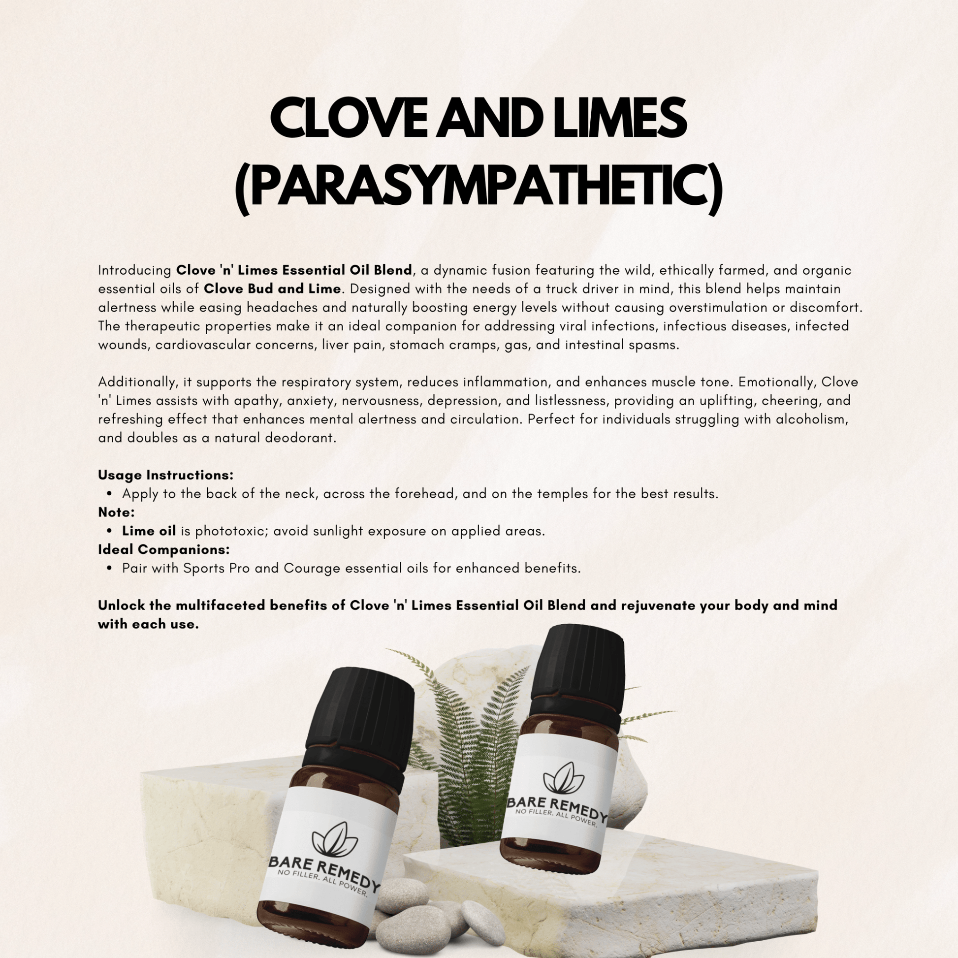 Clove and Limes Essential Oil Blend: Energize, Protect, and Restore - BareRemedy