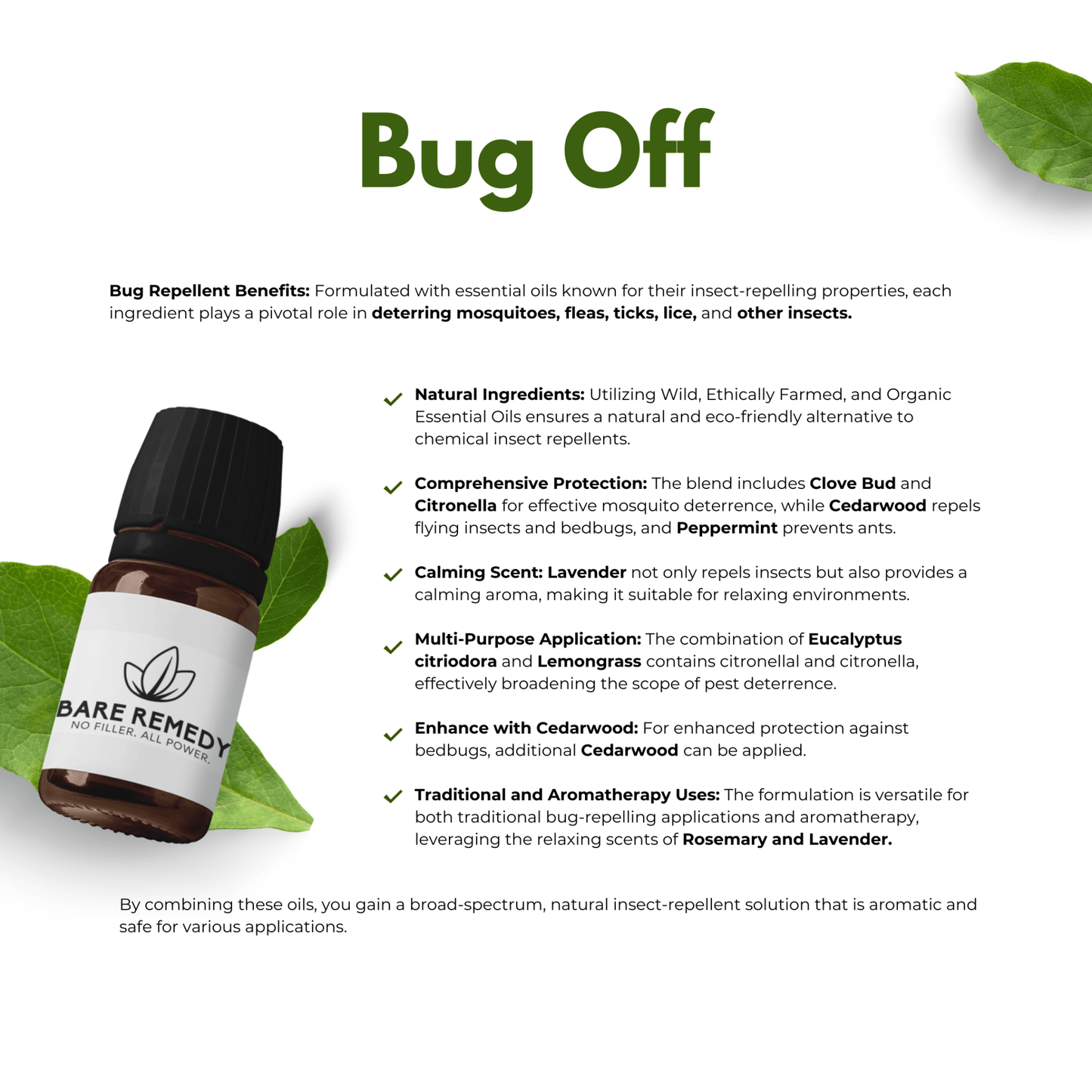 Bug Off Essential Oil Blend: Natural Protection with a Refreshing Scent - BareRemedy