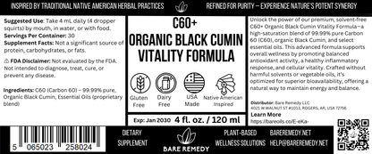 C60+ Organic Black Cumin - BareRemedy