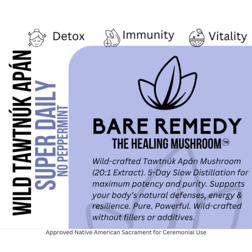 Wild Tawtnuk Apán Mushroom Super Daily (No Peppermint) - BareRemedy